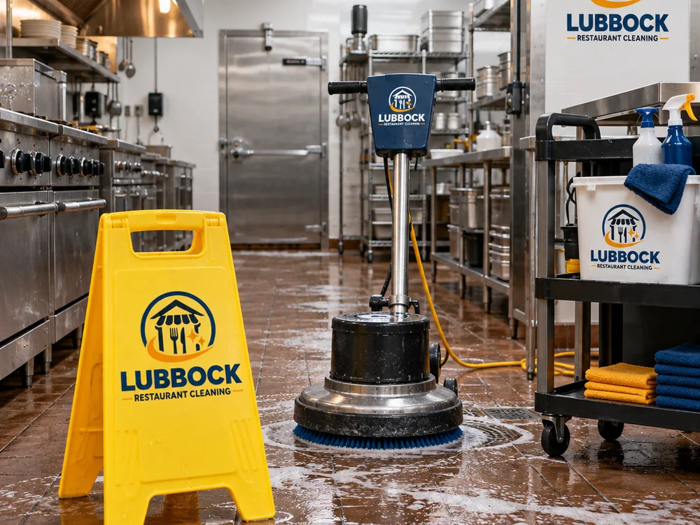 Clean and organized back-of-house corridor and restaurant trash staging area